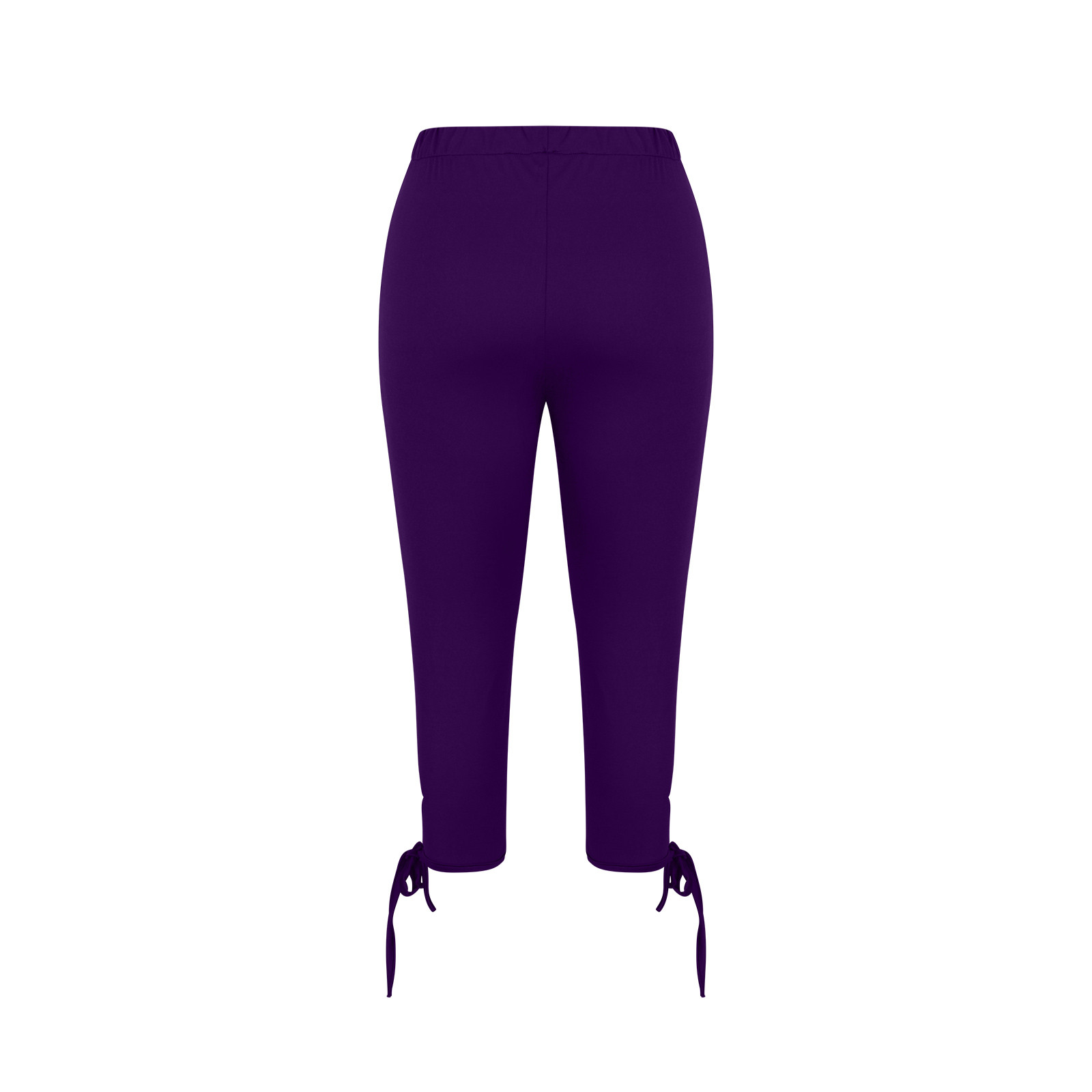 thumbnail image 5 of Leggings cortos de cintura alta con aberturas para mujer - Tejido elástico, pantalones informales para hacer ejercicio y para la playa, 5 of 6